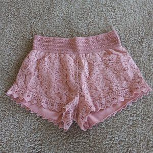 Pink Lace Shorts